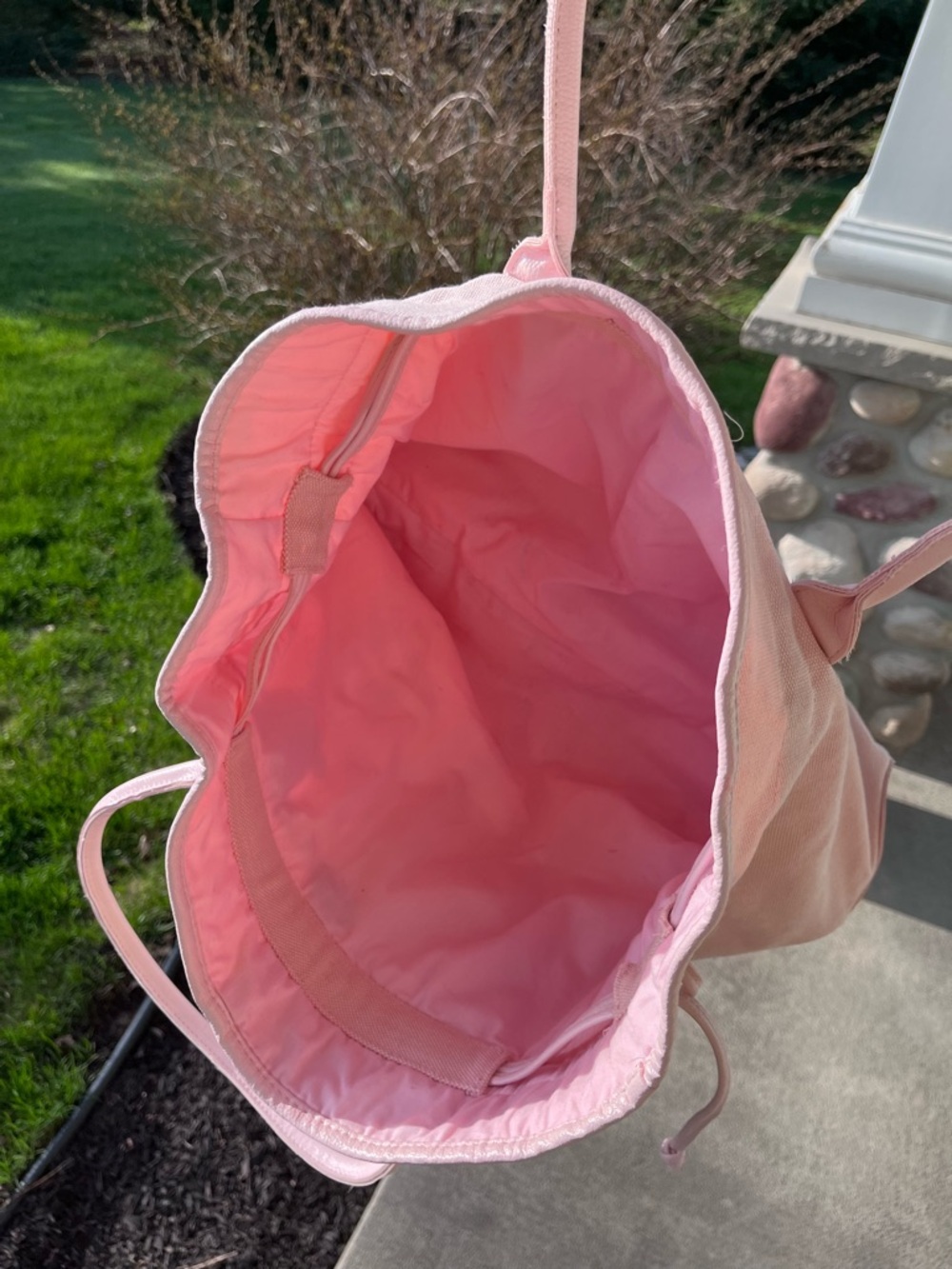 Vintage 90s Ralph Lauren blush baby pink tote bag purse shoulder bag Y2K satchel - Picture 6 of 9